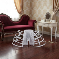 Petticoat 4-Hoop Baroque Hoop Skirt Double-Sided Ribbon Birdcage Petticoat for Cosplayers, Costume Gatherings, Photo Shoots, Stage Performance