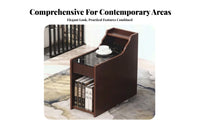 Spa Side Cabinet Light Luxury Design Multifunctional End Table Space Saving Narrow Tea Table with Storage for Salon Owners, Lounge Area