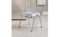 Foldable Folding Shower Chair Rust-Resistant Elderly Shower Bench No Assembly Required for Women, Disabled