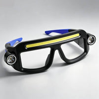 Handshands-off Glasses-Style Headlamp Dual-Sided Side Lights Eyeglass Headlamp Clear Lens Openings LED Light Glasses