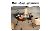 Chinese Design Low Table with Built-in Grill Foldable Design Household Furniture Integrated Heater Floor Desk Portable for Tea Lovers, Home Entertainers, Balcony, Indoor Gatherings, Bay Window, Living Room