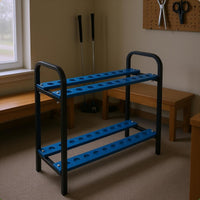 18-Club Golf Rack Circular Slots Golf Club Rack Tubular Frame Sports Organizer for Outdoor Practice Net, Store Display
