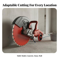 Handheld Wall Cutter High Power 7200W Wall Groove Cutting Machine Overload Protection Concrete Cutting Saw for Electricians, Demolition Work, Roadwork