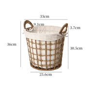 Rope Basket with Liner Handwoven Rope Basket Sturdy Woven Storage Bin with Handles for Bedroom