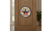 American Theme Door Sign Reusable American Plaque Weather Resistant Independence Day Circular Decor for Window