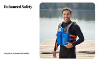 Kayaking Flotation Vest Adjustable Straps Fishing Flotation Vest Kayak Safety Vest Reflective Strips Long-Lasting Buckles
