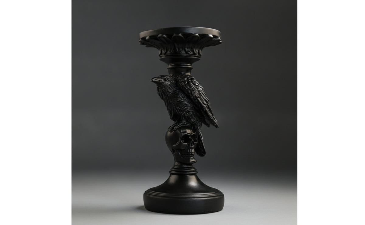 Tabletop Candlestick Stable Candlestick with Candle Plate Artistic for Halloween