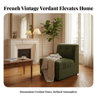 Pleated configurable Sectional French Retro aesthetic Sofa Combinable Sections Couch for Interior Designers, Homeowners, Living Room, Bedroom, Lounge Area
