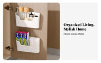 Space-Saving Storage Box Drilldrillless Installation Mounted Holder No Drilling Required Organizer Bin Easy to Install for Homeowners, Students, RV Owners, Cabinet Door, Refrigerator, Dorm Room, Bathroom