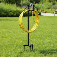 Freestanding Garden Hose Holder Heavy Duty Metal Hose Holder with Nozzle Bracket Powder Coated for Gardeners, Yard, Patio