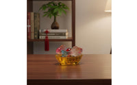 Wealth-Attracting Colored Glaze Koi Decor Auspicious Crystal Koi Ornament Creative Design for Living Room, Office, Entryway