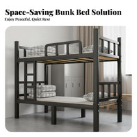 Dormitory Bunk Bed High Load Capacity Metal Frame Bunk Bed Space Saving Bedroom Furniture for Students, Adults, Construction Site Dorm, School, Hostel