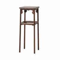 Tall Wooden Flower Stand Sturdy Wood Construction Unrestricted Standing Pot Riser Floor-Standing Versatile for Living Room