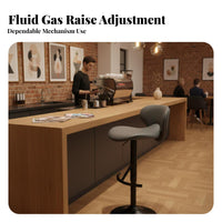 Modern Design Adjustable Swivel Stool with Backrest Ergonomic Back Support Adjustable Pedestal Pubtool Built-in Footrest Bar Furniture Upholstered Seat for Homeowners, Business Owners, Adults, Kitchen Island, Reception Desk, Restaurant, Dining Room
