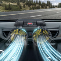 twoHead Car Fan Sturdy Dual Head Car Fan Wired Slim for Road Trippers, Trucks