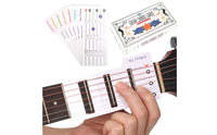 56 Pieces Guitar Note Diagram Cards Double-Sided Lamination Guitar Note Learning Cards Color-Coded System for Beginners, Music Students