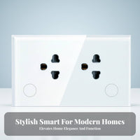 Built-in Smart Outlet Vocal Command WiFi Smart Outlet Two Socket Wall Plate No Hub Required WiFi Power Receptacle for Homeowners