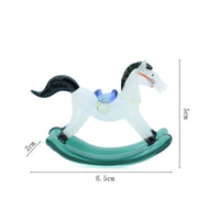 Rocking Horse Figurine Colored Glaze Glazed Horse Ornament Unique Charm Sculpture for Entryway