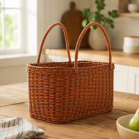 Brown Laundry Basket with Carrying Handles, Washing Hamper for Students, Versatile Storage for Decluttering