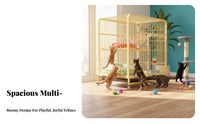 Spacious Design Multi-Level Feline Condo Easy to Clean Multi-Level Feline Playpen Sturdy Construction Pet Enclosure Secure Locking System for Indoor, Indoors, Living Room, Apartment
