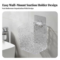 2 Pieces Wall Mounted Storage Box No Drilling Bathroom Holder Stick-on-Effortless Storage Container Space-Saving for Homeowners