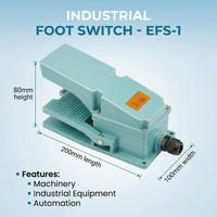 Heavy Duty Foot Pedal Switch, Aluminum Alloy Foot Pedal for Lathe, Industrial Foot Switch 250V 15A, Momentary Foot Switch with Non-Slip Design