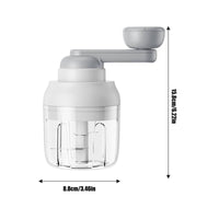 Multi-Functional Manual Garlic Masher Cordless Rotary Vegetable Mincer No Electricity Required Hand Powered Food Dicer Sturdy Stainless Steel for Parents, Camping, RV Life