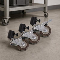 3 Pieces Studio Equipment Caster Metal Caster with Tube Mount 360° Rotation Casters for Video Production