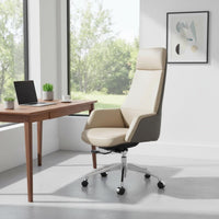 Reclining Function Ergonomic Leather Office Chair High Back Executive Chair for Conference Room
