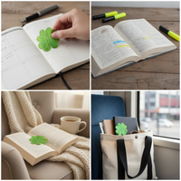 Cute Four-Leaf Clover Transparent Acrylic Bookmark for Students