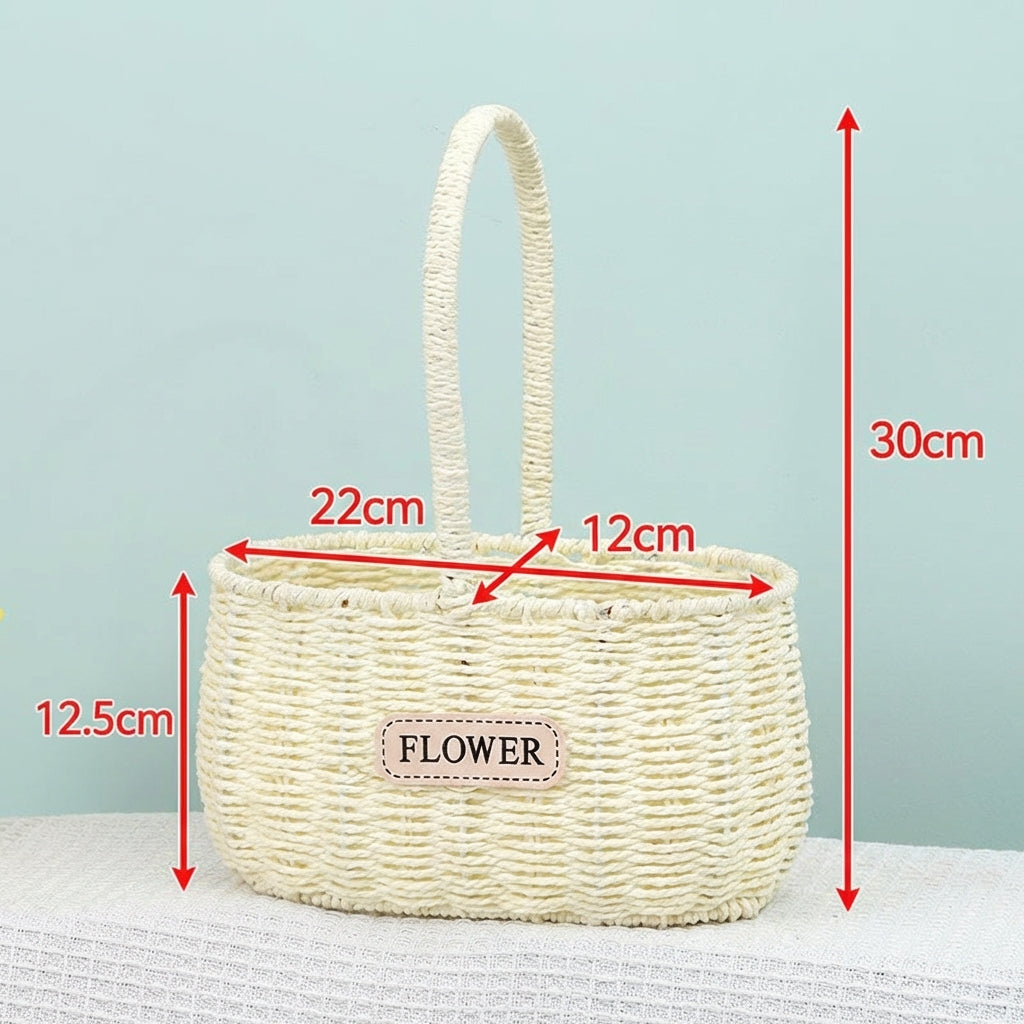 Hand-Woven Paper Rope Basket Handmade Paper Rope Basket Versatile for Interior Decorators, DIY Enthusiasts, Living Room, Entryway, Weddings