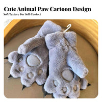 Thickened Furry Cat Claw Gloves Warm Fluffy Cat Paw Gloves Windproof for Students, Adults, Cycling, Halloween Parties, Stage Performances