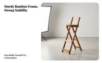 Foldable Design Folding Barstool with Backrest Space-Saving Collapsible Wooden Bar Chair Portable High Stool Lightweight for Art Students, Apartment Dwellers, Dorm Room, Dining Area, Kitchen, Balcony