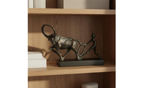 Plowing Ox Figurine Cast Iron Abstract Ox Statue Farmer Animal Sculpture for Hotel