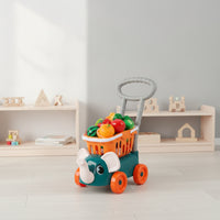 Play Shopping Cart with Food Imaginative Elephant Push Cart Rounded