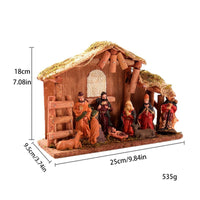 Nativity Set with Stable Miniature Christmas Creche Traditional Nativity Figurine for Collectors, Mantel
