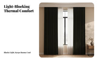 Double-Sided Thick Blackout Curtain Light Blocking Grommet Top Blackout Curtain Room Darkening Window Treatment Privacy Protection for Day Sleepers, Interior Designers, Homeowners, Bedroom, Office, Nursery