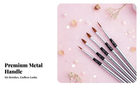 6 Pieces Multiple Sizes Included Nail Art Brush Set Detachable Design Gel Nail Brush Set Professional Quality for Home Use, Beauty School