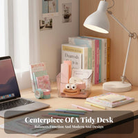 Clear Flat Storage Box Space-Saving Desktop Organizer particle-proofresistant for Desk, Home