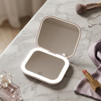 Portable Folding Travel Makeup Mirror Compact Lighted Makeup Mirror Lightweight for Desk
