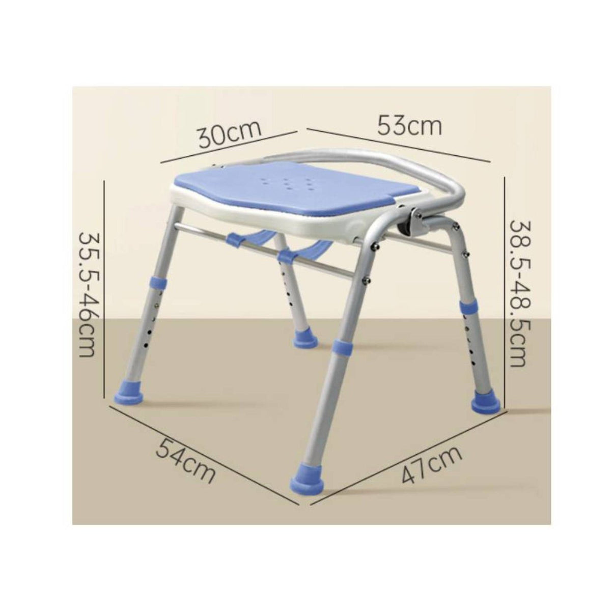 Foldable Folding Shower Chair Rust-Resistant Elderly Shower Bench No Assembly Required for Women, Disabled