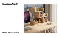 Multi-Tier Design Desktop Hutch Space-Saving desktop Shelf Large Capacity Desk Organizer Sturdy Construction for Students, telecommuter Workers, Workstation, Study Room