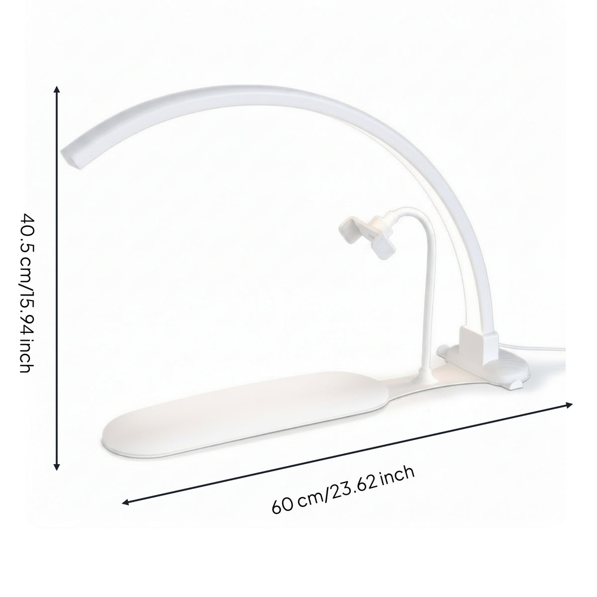 Arched Manicure Light with Phone Holder Hands Half-Overhead Detailing Lamp Customizable Lighting for Manicurists