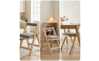 Folding Chair with Soft Cushion Space-Saving Foldable Wooden Chair Compact for Small Apartment, Dining Room, Study