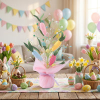 Easter Egg Decorations Floral Pick Spring Theme Artificial Egg Bouquet Pick Colorful Festive Decorative Easter Branch for Crafters, Interior Stylists