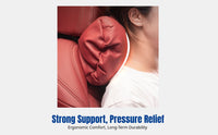 Car Headrest, Genuine Leather Breathable Neck Pillow, All-Season, Soft Cotton Filling, Ergonomic Support