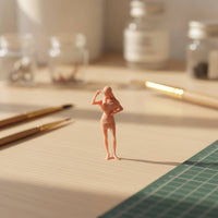 1/64 Standing Female Figure Collectible Standing Miniature Compact Mini Statue for Dioramas