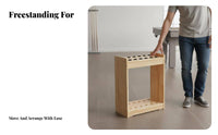 Floor Standing Cue Rack Solid Wood Material Freestanding Cue Rack Sturdy and Billiard Stand for Bar, Pub, Home