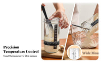 2 Sets 24oz Levain Culture Fermenter Measurement Markings Levain Culture Proofing Jar Food Grade Glass Starter Jar Set for Home Bread Makers