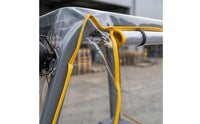 Fitted Transparent Cab Enclosure Cover Multi-Panel Yellow Edged Cab Cover